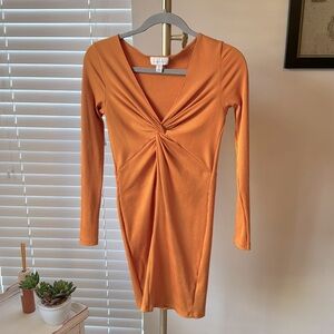 Top Shop mustard dress with knotted detail